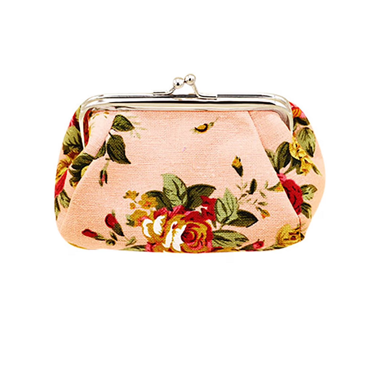Women Flower Printed Canvas Wallet Card Holder Coin Purse Clutch Handbag Bag