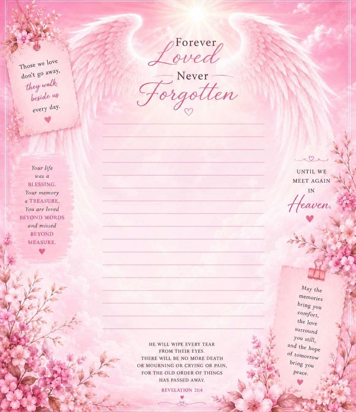 Forever Loved Never Forgotten, Journal Page, Digital product