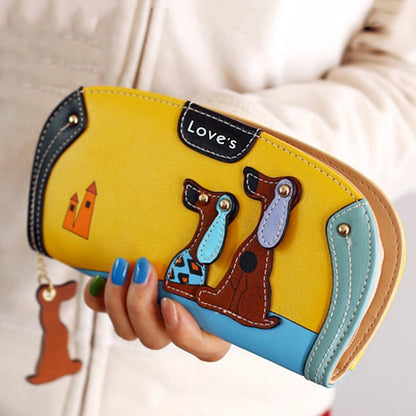 LY.SHARK Cartoon dog women purse bag designer wallets famous brand women wallet long money clip dollar price zipper coin pockets