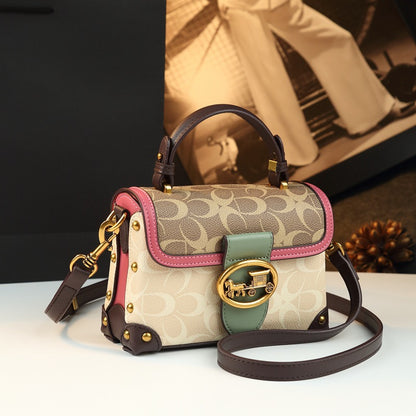 Leather Small Square Bag for Women