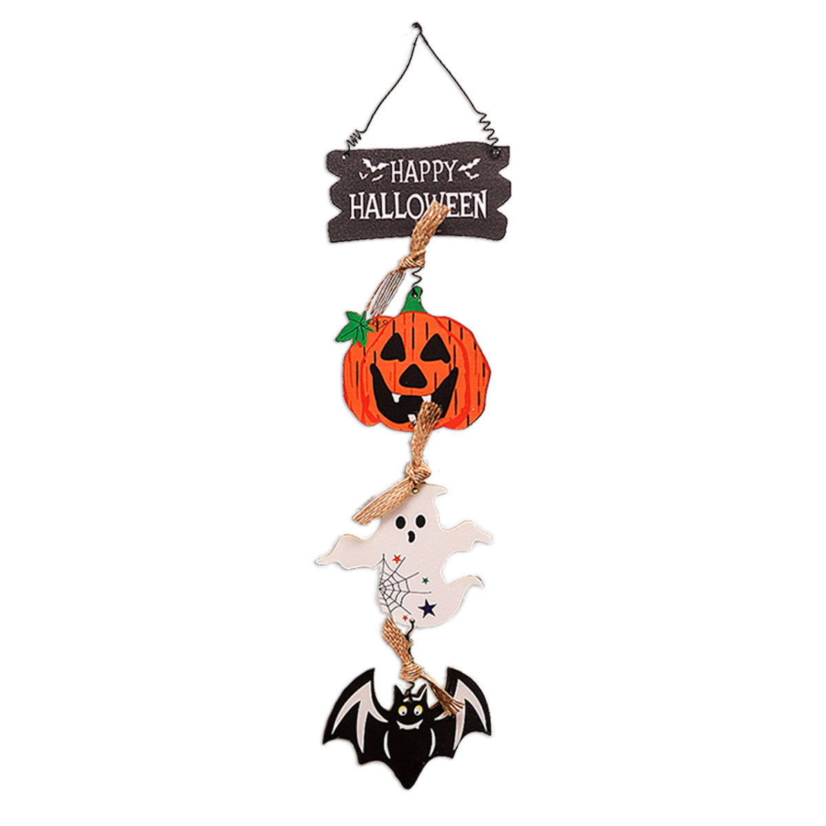 Halloween Decorations Wooden Plaque Door Hanging Pumpkin Ghost Ornament