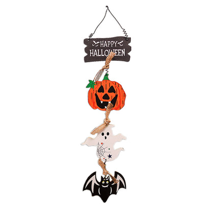 Halloween Decorations Wooden Plaque Door Hanging Pumpkin Ghost Ornament