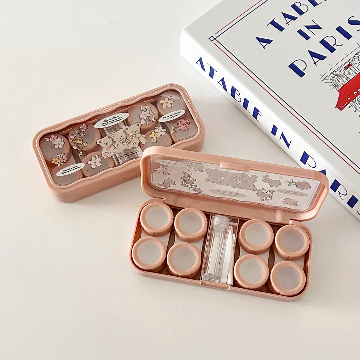 Cute Bear Contact Lens Box with Mirror