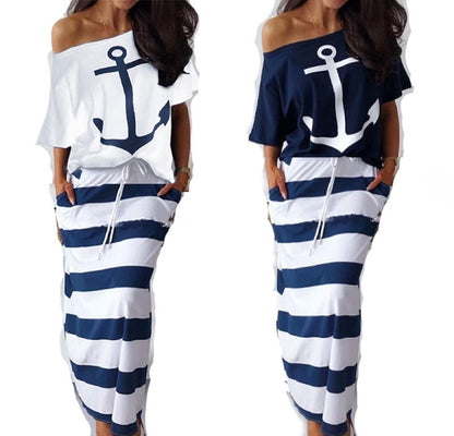 New European and American Navy Style Casual Set, 2 Pieces