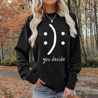 Women round Neck Sweaters Graphic Cute Pullover Long Sleeve Funny Sweatshirts