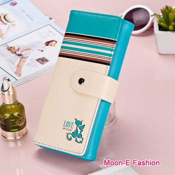 Women Wallets Soft PU Leather Cute Cats Hasp Lady Purses Wallet Cards ID Holder Moneybags Women Long Clutch Coin Purse Burse