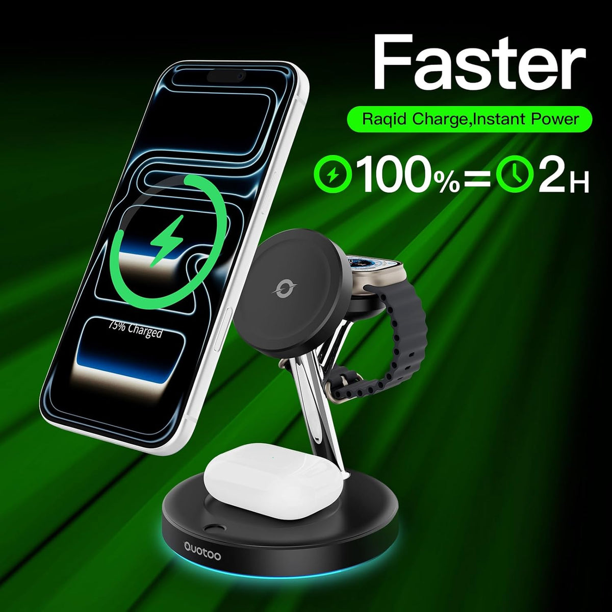 3 in 1 Magsafe Wireless Charger Stand for Iphone Apple Watch Airpods