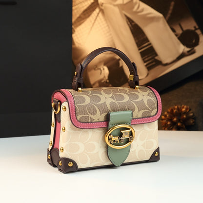 Leather Small Square Bag for Women