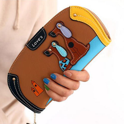LY.SHARK Cartoon dog women purse bag designer wallets famous brand women wallet long money clip dollar price zipper coin pockets