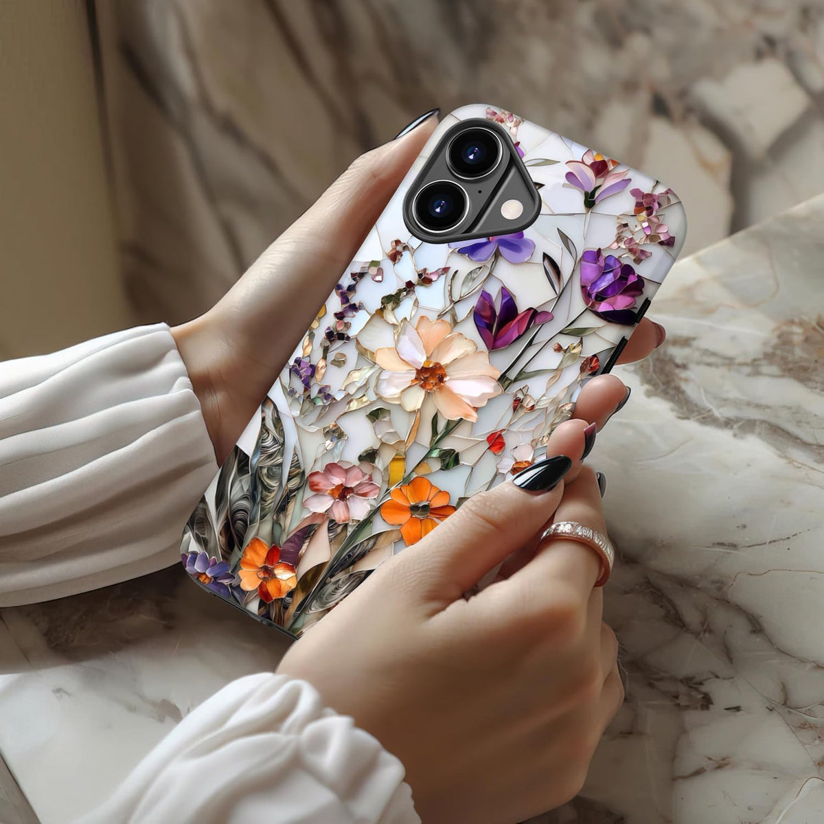 for Iphone 17 Case Cute, Preppy Trendy Floral Design