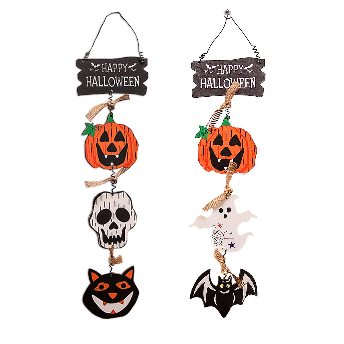 Halloween Decorations Wooden Plaque Door Hanging Pumpkin Ghost Ornament