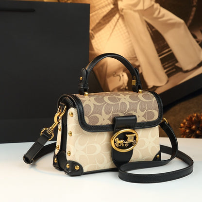 Leather Small Square Bag for Women