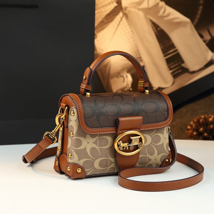 Leather Small Square Bag for Women