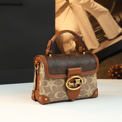Leather Small Square Bag for Women