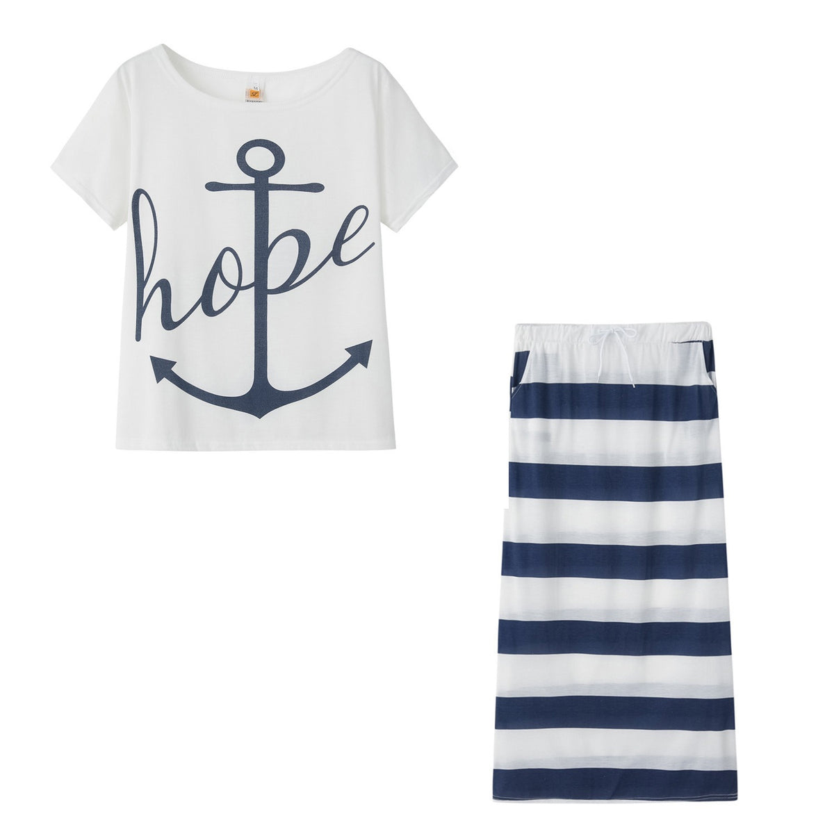 New European and American Navy Style Casual Set, 2 Pieces