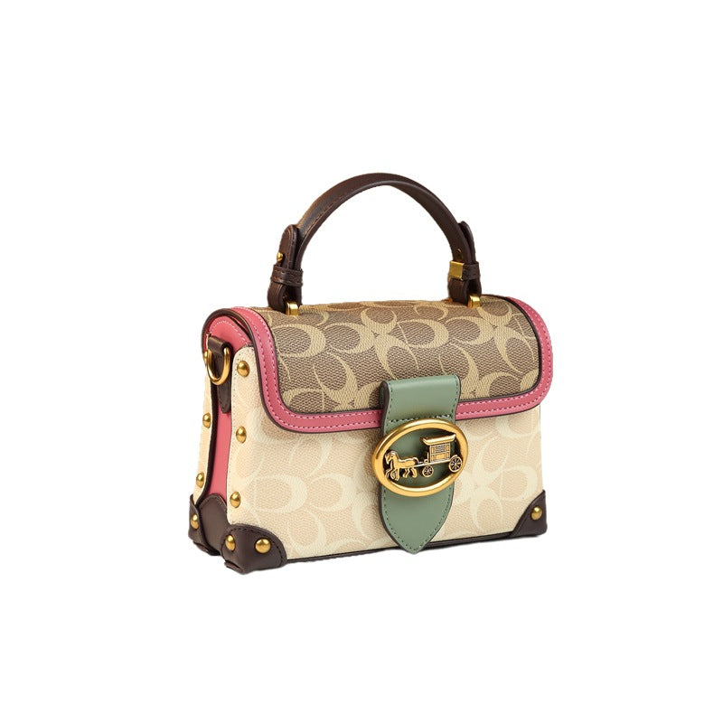 Leather Small Square Bag for Women