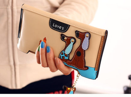 LY.SHARK Cartoon dog women purse bag designer wallets famous brand women wallet long money clip dollar price zipper coin pockets