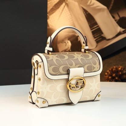 Leather Small Square Bag for Women