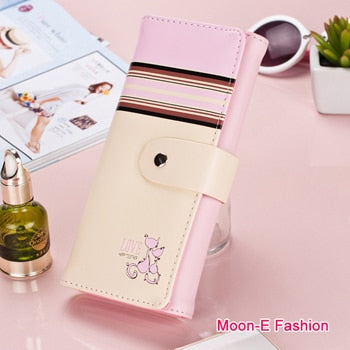 Women Wallets Soft PU Leather Cute Cats Hasp Lady Purses Wallet Cards ID Holder Moneybags Women Long Clutch Coin Purse Burse