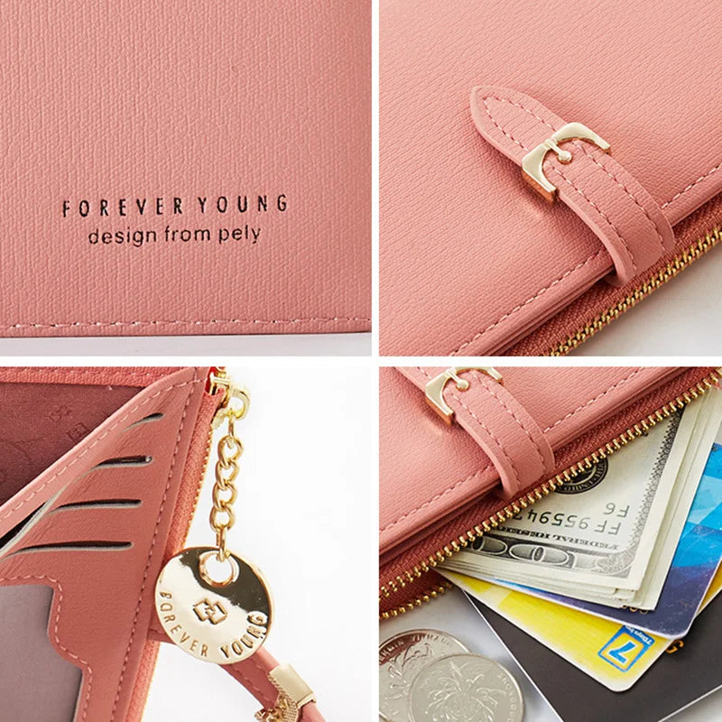 Luxury Leather Short Women Wallet Many Department