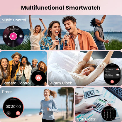 Smart Watches for Women, 1.27" HD Touchscreen Fitness Tracker with Bluetooth Calls, 100+ Sport Modes Ladies Smart Watch, IP68 Waterproof Smartwatch Compatible Ios/Android