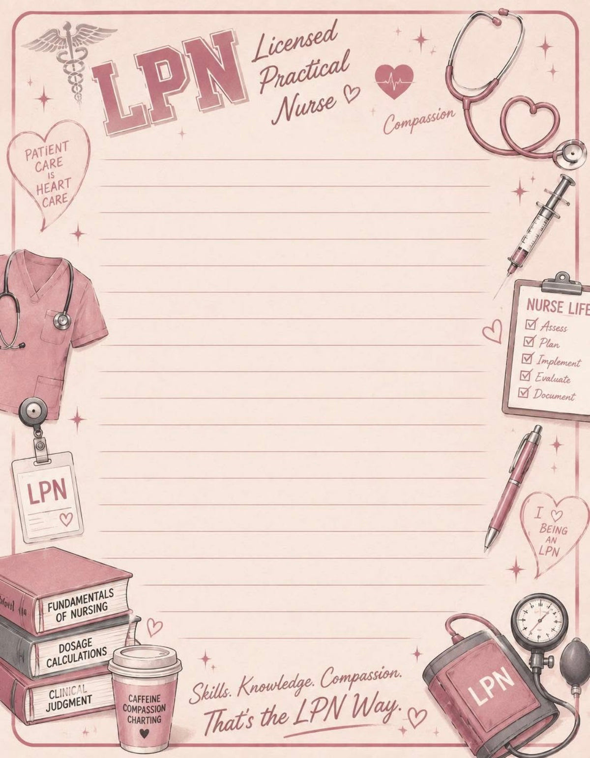 LPN Doodle Paper Digital product
