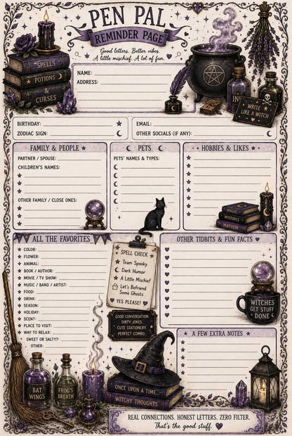 Pen Pal Profile Page, Journaling, 3 Pack Digital Product