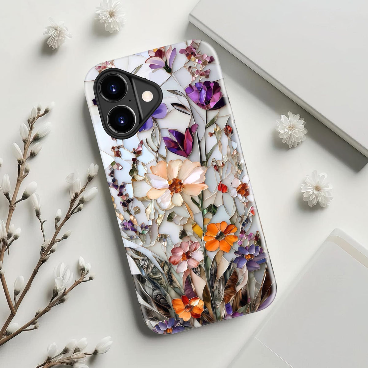 for Iphone 17 Case Cute, Preppy Trendy Floral Design